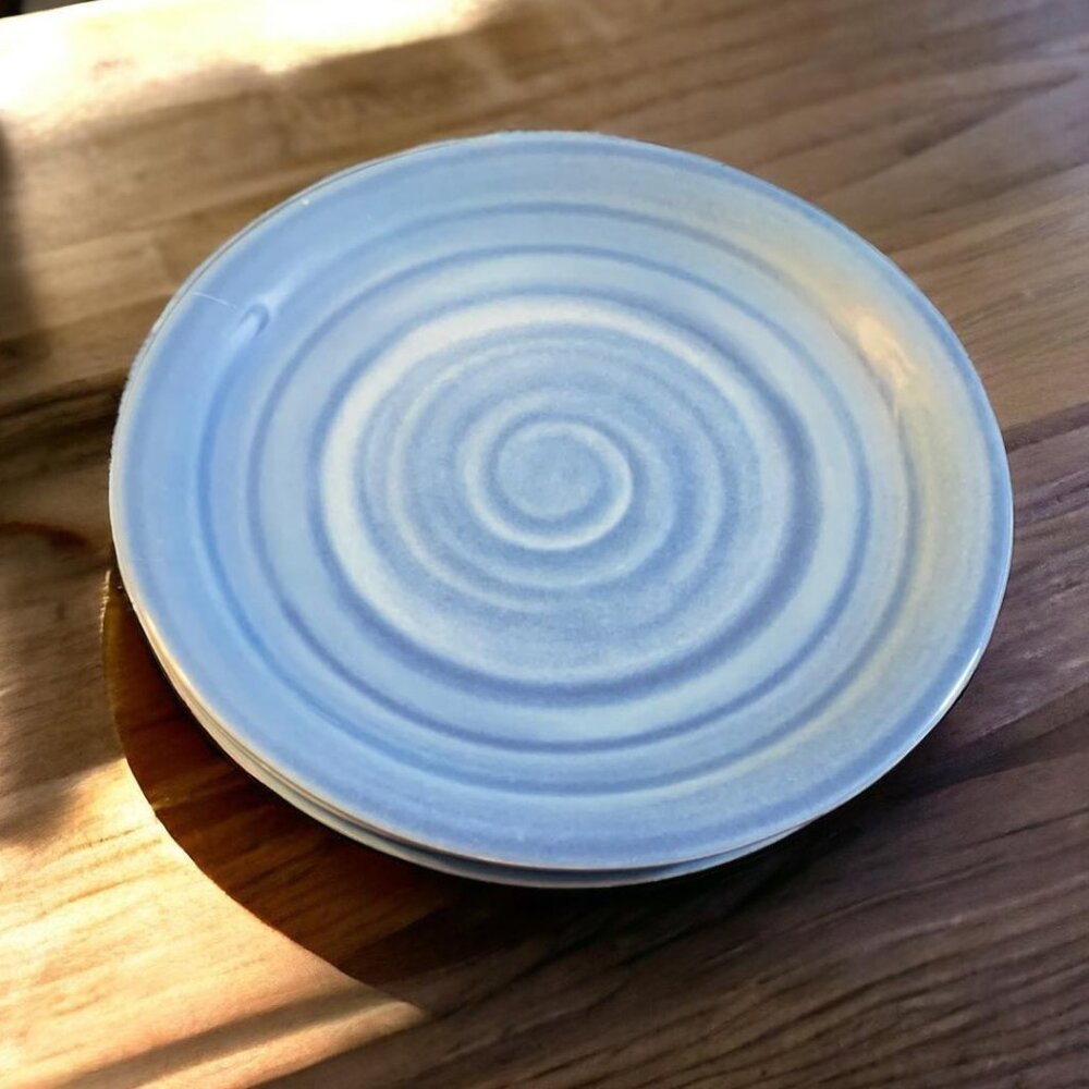 Melamine Lot (4) Artisan De Luxe Dinner Plates Aqua Turquoise Blue 11”